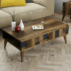 Tavolino da salotto Yang, 105x60h38 cm, Noce e Antracite<Dmora Best