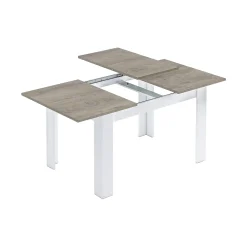 Tavolo allungabile Abudula, 140/190x90h78 cm, Rovere Grigio e Bianco<Dmora Shop