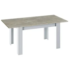 Tavolo allungabile Abudula, 140/190x90h78 cm, Rovere Grigio e Bianco<Dmora Shop