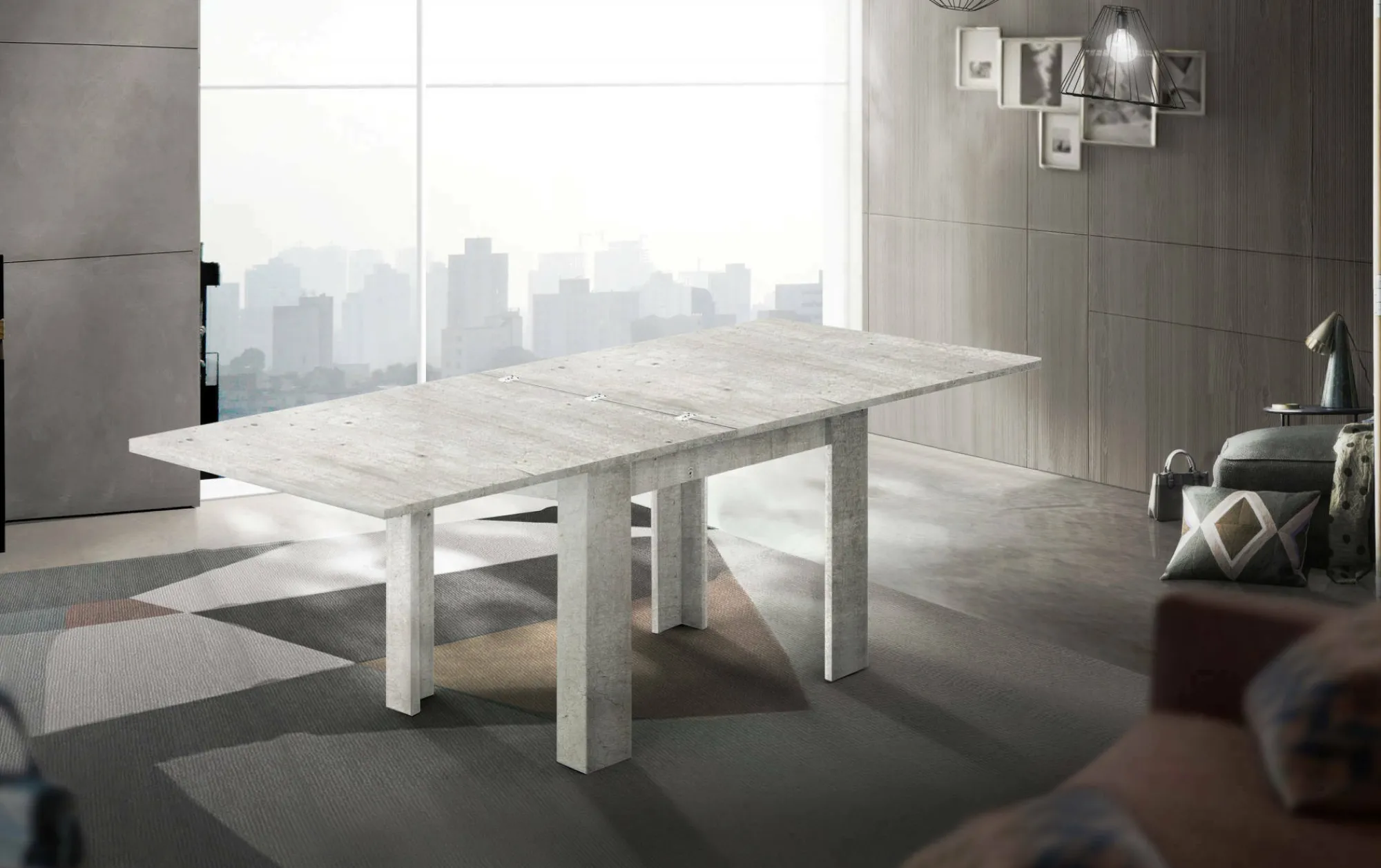 Tavolo allungabile Airin, cm 90x90h75,<Dmora New