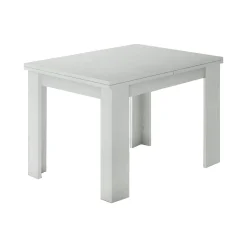 Tavolo allungabile Airin, cm 90x90h75, Bianco lucido Larice<Dmora Outlet
