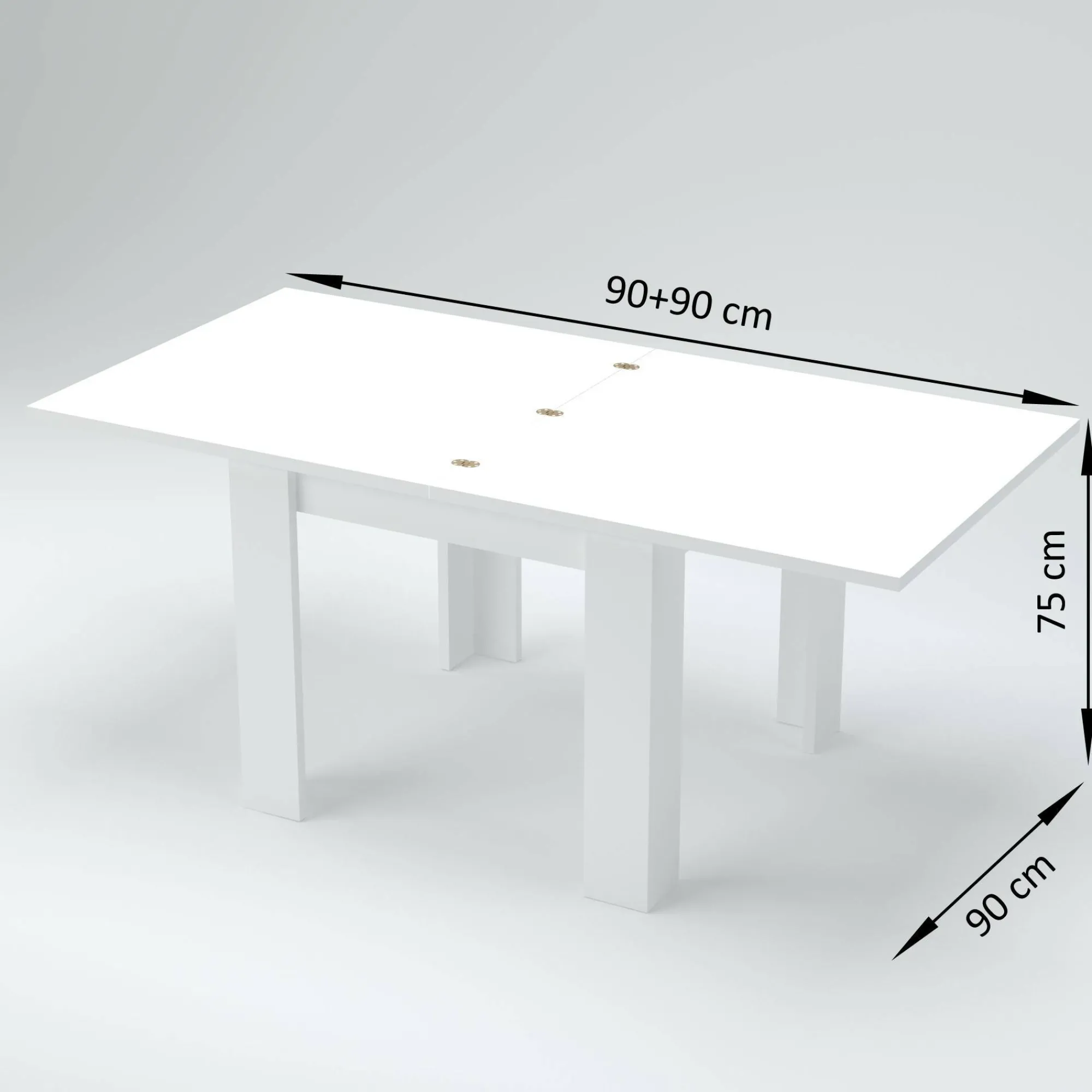 Tavolo allungabile Airin, cm 90x90h75,<Dmora New