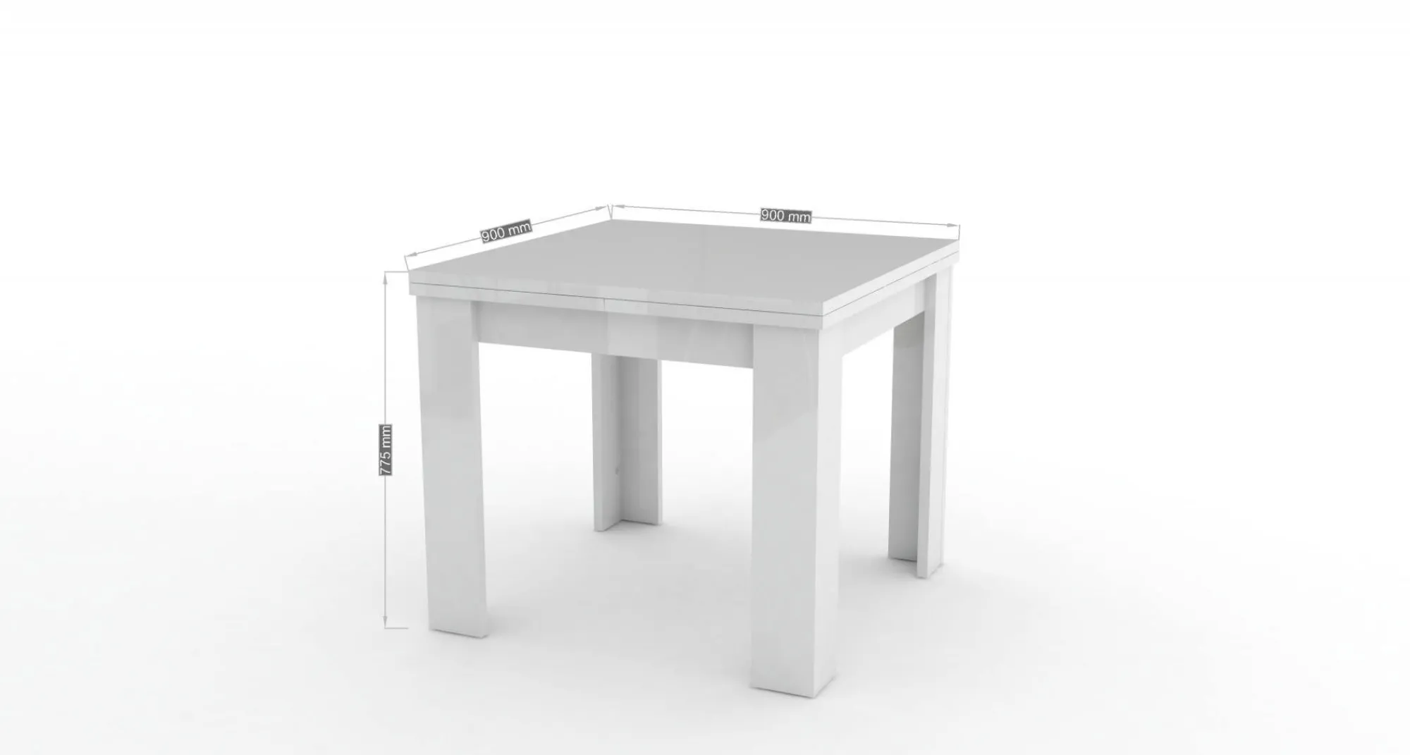 Tavolo allungabile Airin, cm 90x90h75,<Dmora Store