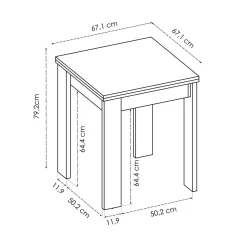 Tavolo allungabile Alamaro, 79/134x67h79 cm,<Dmora Cheap