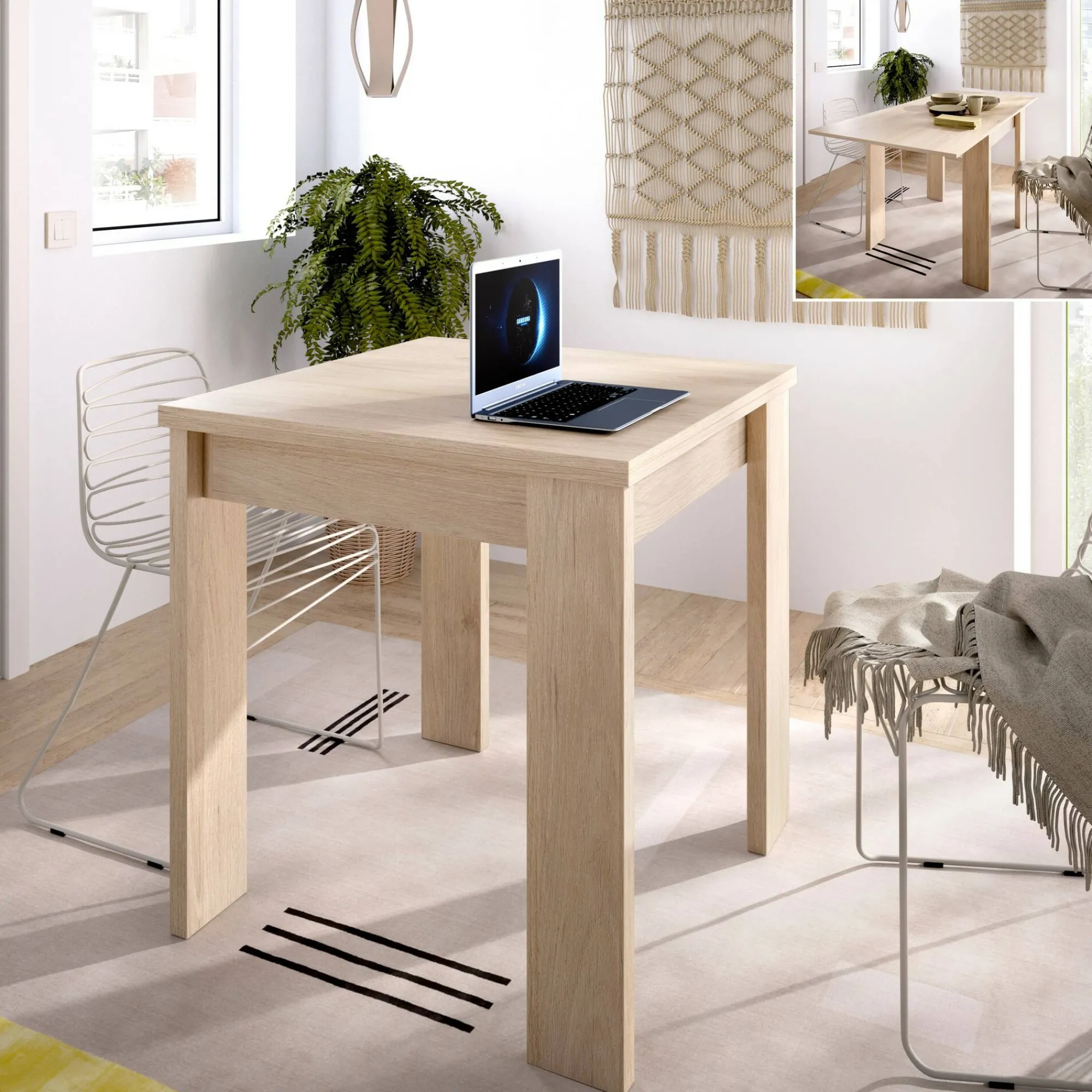 Tavolo allungabile Alamaro, 79/134x67h79 cm,<Dmora Online