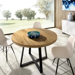 Tavolo allungabile Andia, 110/158x110h77 cm,<Dmora Outlet
