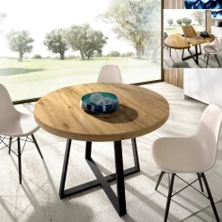 Tavolo allungabile Andia, 110/158x110h77 cm,<Dmora Outlet