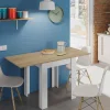 Tavolo allungabile Aratro, 67x67/135h79 cm, Bianco e Rovere<Dmora Clearance
