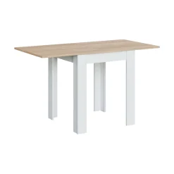 Tavolo allungabile Aratro, 67x67/135h79 cm, Bianco e Rovere<Dmora Clearance