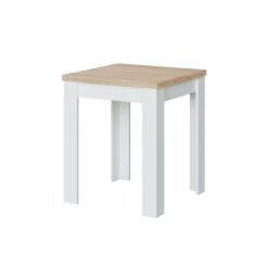 Tavolo allungabile Aratro, 67x67/135h79 cm, Bianco e Rovere<Dmora Clearance