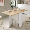 Tavolo allungabile Arid, 31x77h78 cm, Bianco e Rovere<Dmora Hot