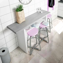 Tavolo allungabile Arila, 120x35h77 cm, Bianco e Cemento<Dmora Hot