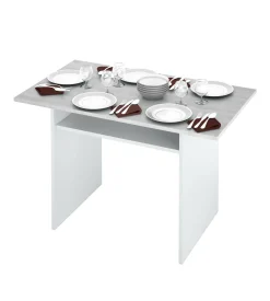 Tavolo allungabile Arila, 120x35h77 cm, Bianco e Cemento<Dmora Hot