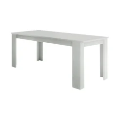 Tavolo allungabile Arizon, cm 140/190x90h75, Bianco lucido Larice<Dmora Hot