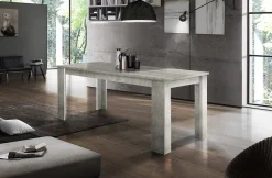 Tavolo allungabile Arizon, cm 140/190x90h75, Marmo<Dmora New