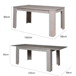 Tavolo allungabile Artino, 160/220x88h75 cm,<Dmora Online