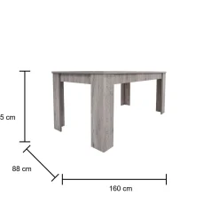 Tavolo allungabile Artino, 160/220x88h75 cm,<Dmora Store