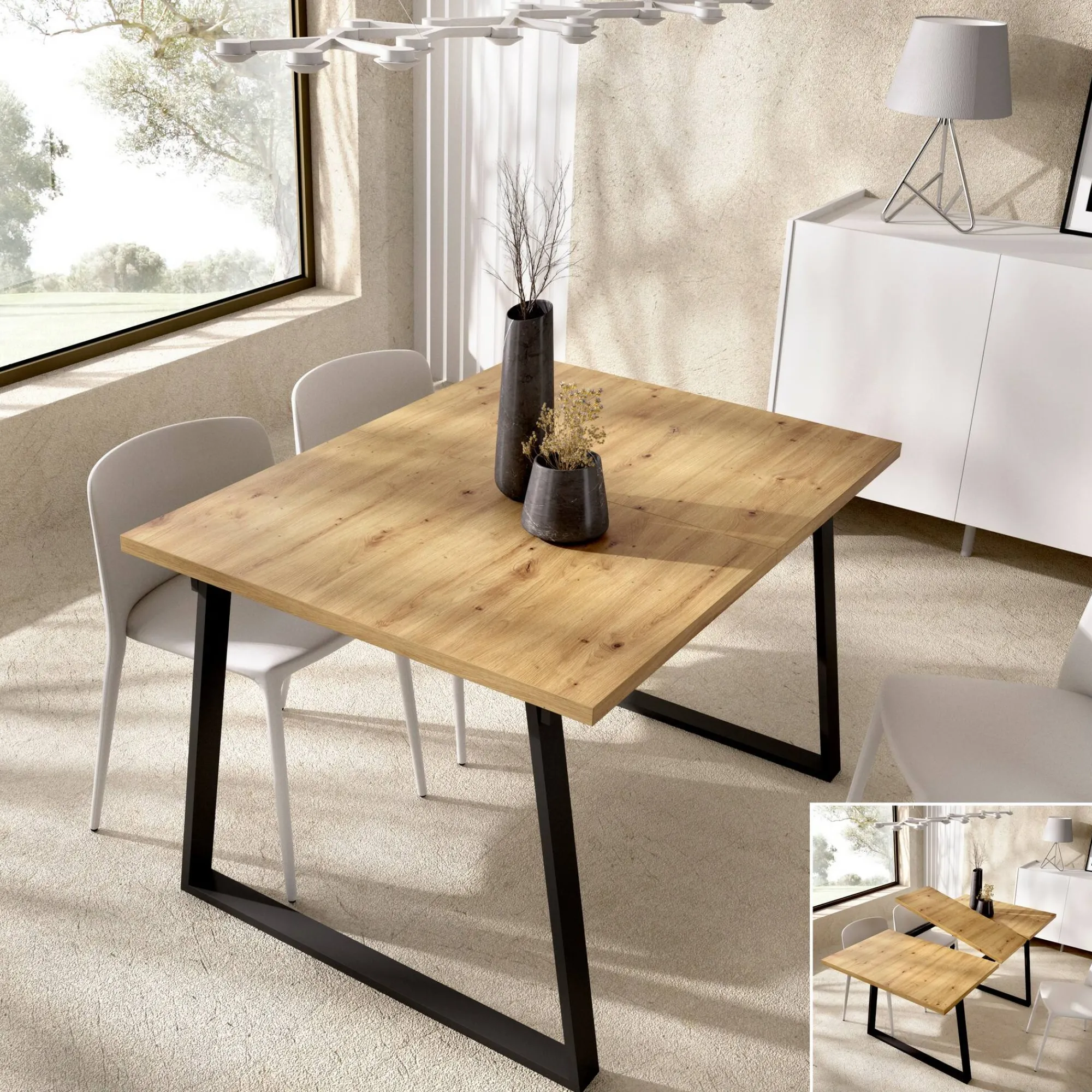 Tavolo allungabile Aryal, 160x90h75 cm,<Dmora Hot