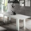 Tavolo allungabile Ddariv, cm 160/210x90h75, Bianco lucido Larice<Dmora Clearance