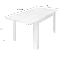 Tavolo allungabile Ddrummon, 137x90 h79 cm,<Dmora Store