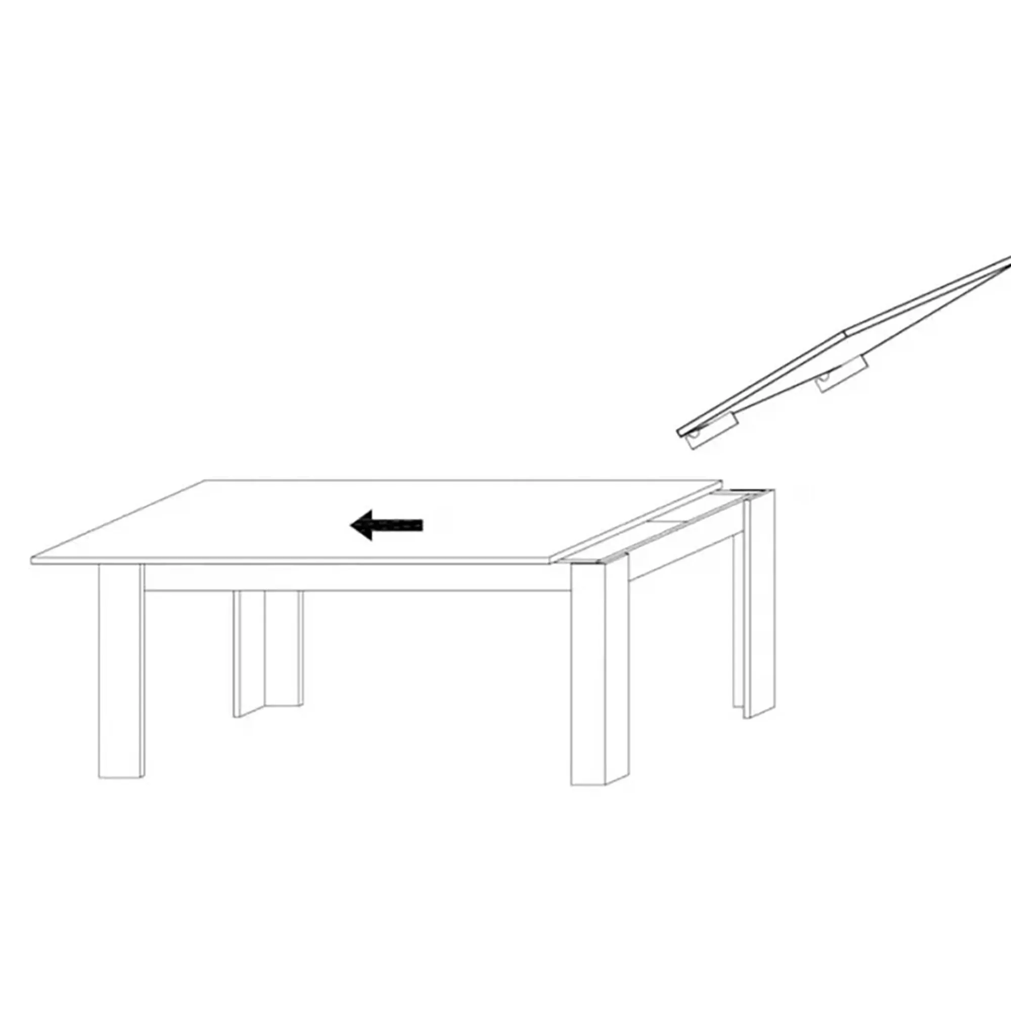 Tavolo allungabile Ddrummon, 137x90 h79 cm,<Dmora Store