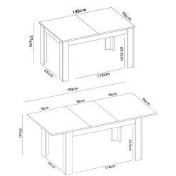 Tavolo allungabile Dencio, 140/190x90h77 cm,<Dmora Sale