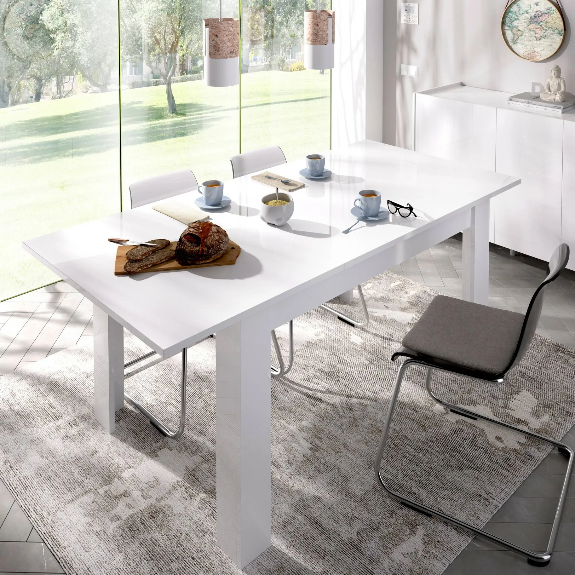 Tavolo allungabile Dencio, 140/190x90h77 cm,<Dmora New
