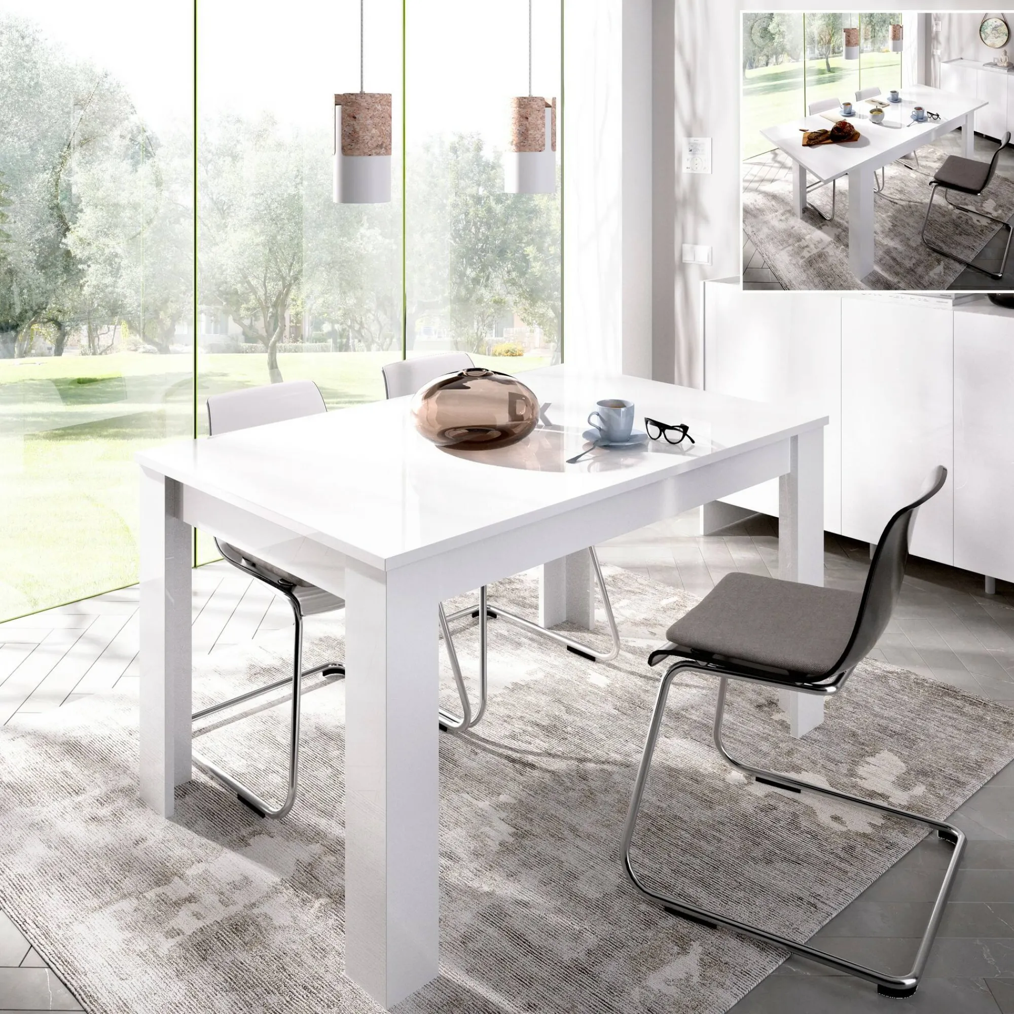 Tavolo allungabile Dencio, 140/190x90h77 cm,<Dmora New