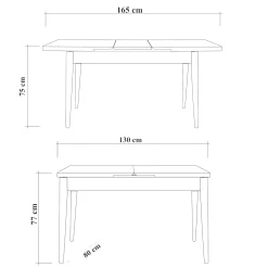 Tavolo allungabile Dfeu, 165x80 h75 cm,<Dmora Sale