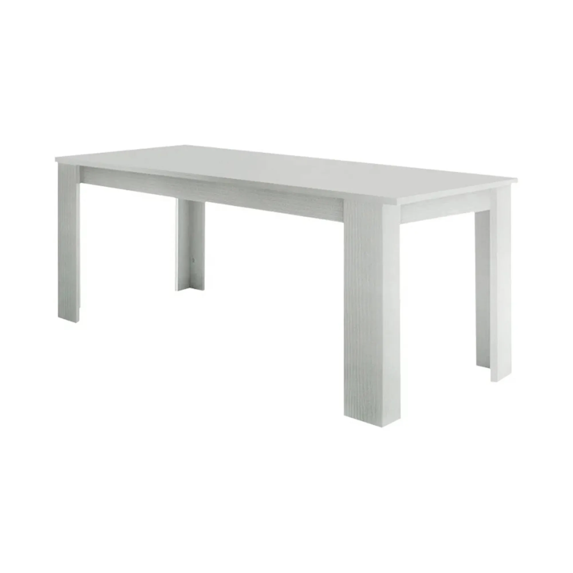Tavolo allungabile Dkayod, cm 120/170x90h75, Bianco lucido Larice<Dmora Cheap