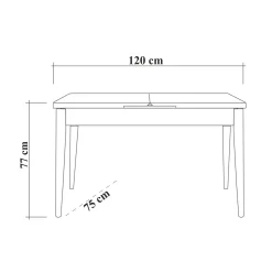Tavolo allungabile Dmatrecan, 153x75 h75 cm,<Dmora New