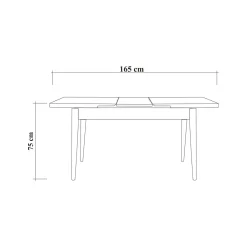 Tavolo allungabile Dorotea, 130x80h77 cm,<Dmora New