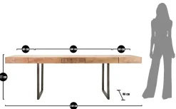 Tavolo allungabile Hadid, 160x90 h77 cm, Marrone e Nero<Dmora Cheap