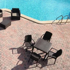Tavolo da esterno Acqua, 80x80h74 cm,<Dmora Outlet