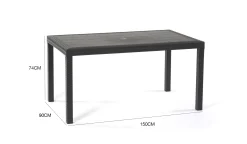 Tavolo da esterno Adila, 150x90h74 cm,<Dmora Cheap