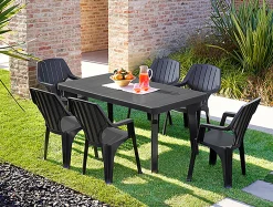 Tavolo da esterno Anatre, 160-220x90h74 cm,<Dmora Clearance