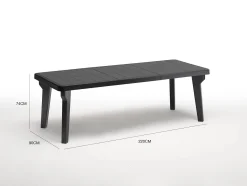 Tavolo da esterno Anatre, 160-220x90h74 cm,<Dmora Clearance