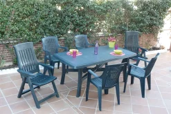 Tavolo da esterno Aversa, Tavolo rettangolare da pranzo, Tavolo da giardino fisso multiuso, 100% Made in Italy, Cm 180x100h72,<Dmora Store