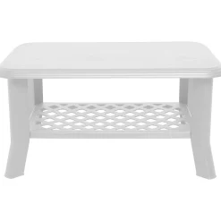 Tavolo da esterno Cerignola, Tavolino con portariviste, Tavolino da giardino multiuso, 100% Made in Italy, Cm 90x60h46,<Dmora Sale