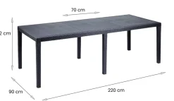 Tavolo da esterno Dmains, 150/220x90h72 cm,<Dmora Shop