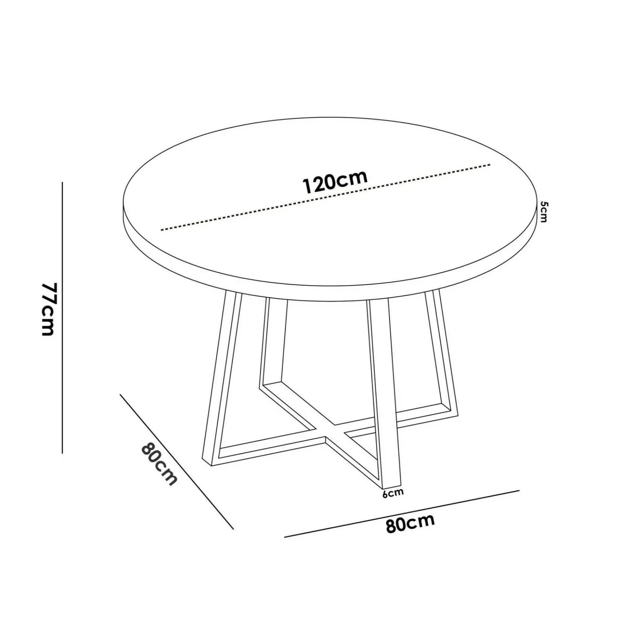 Tavolo fisso Abal, 120x120h75 cm,<Dmora Clearance