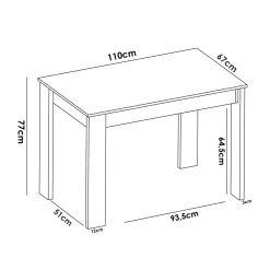 Tavolo fisso Amaranthya, 110x67h77 cm,<Dmora Best