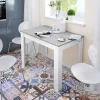 Tavolo fisso Anat, 109x67x78 cm, Bianco e Cemento<Dmora Fashion