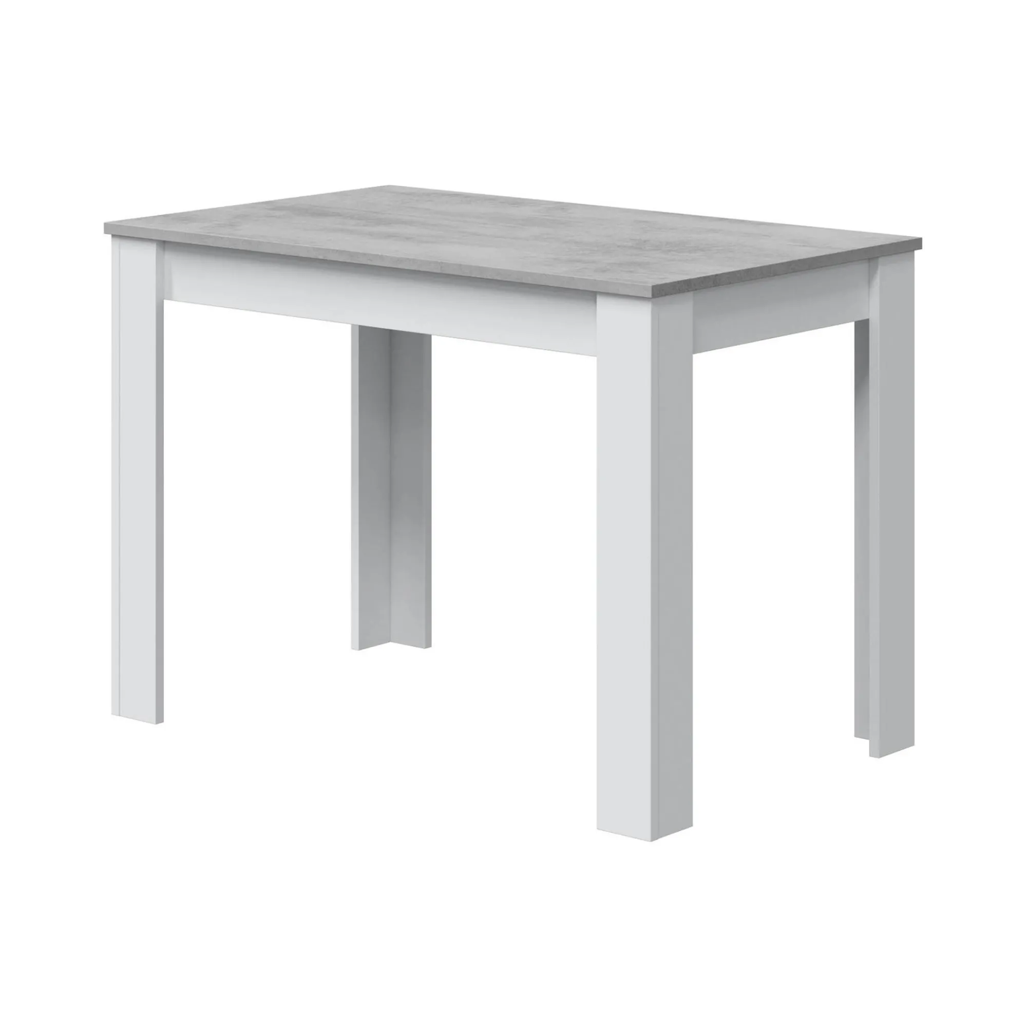 Tavolo fisso Anat, 109x67x78 cm, Bianco e Cemento<Dmora Fashion