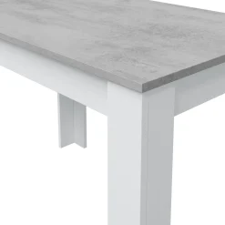Tavolo fisso Anat, 109x67x78 cm, Bianco e Cemento<Dmora Fashion