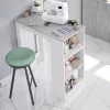 Tavolo fisso Andreoli, 103x50h105 cm, Bianco e Cemento<Dmora New