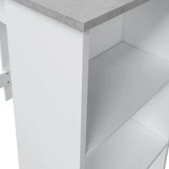 Tavolo fisso Andreoli, 103x50h105 cm, Bianco e Cemento<Dmora New