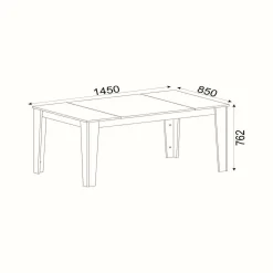 Tavolo fisso Asciano, 145x85h76 cm, Nero e Oro<Dmora Online