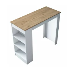 Tavolo fisso Assan, 120x50h100 cm, Noce e Bianco<Dmora Best Sale