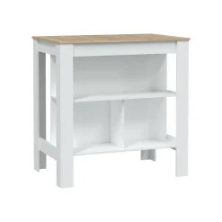Tavolo fisso Barzano, 103x67 h105 cm, Bianco e Rovere<Dmora Discount